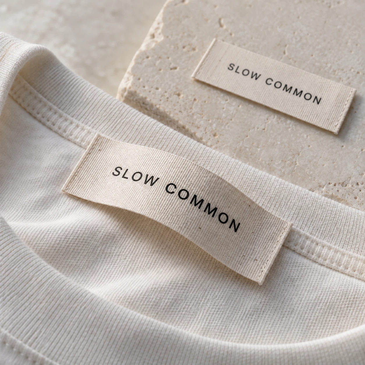 Printed branding on natural cotton tape